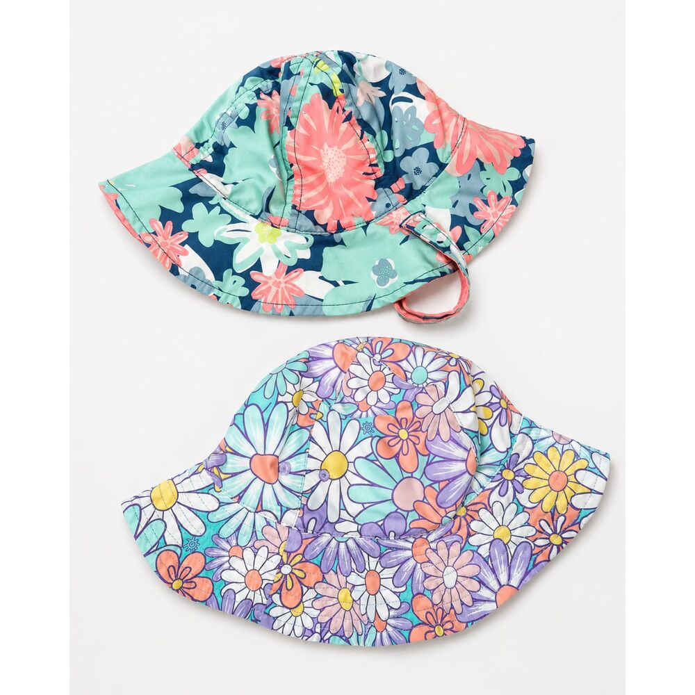 set of 2 girl's baby swim hats